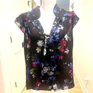 Designer Milly Silk Floral black Top + Spring